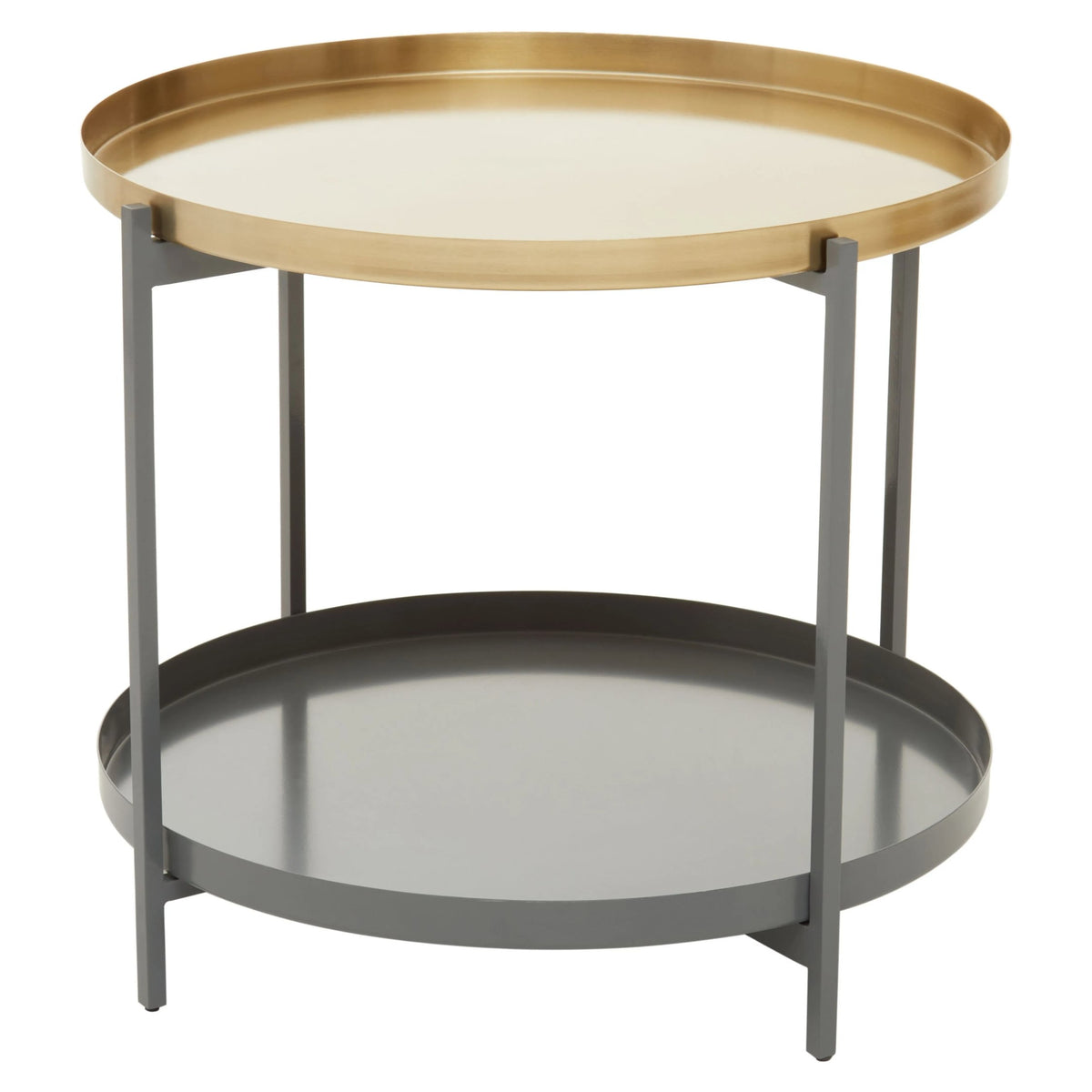 Serpenta Grey and Gold Finish 2 Tier Coffee Table