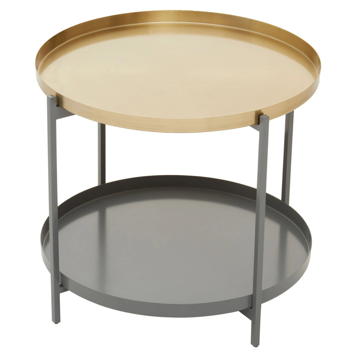 Serpenta Grey and Gold Finish 2 Tier Coffee Table
