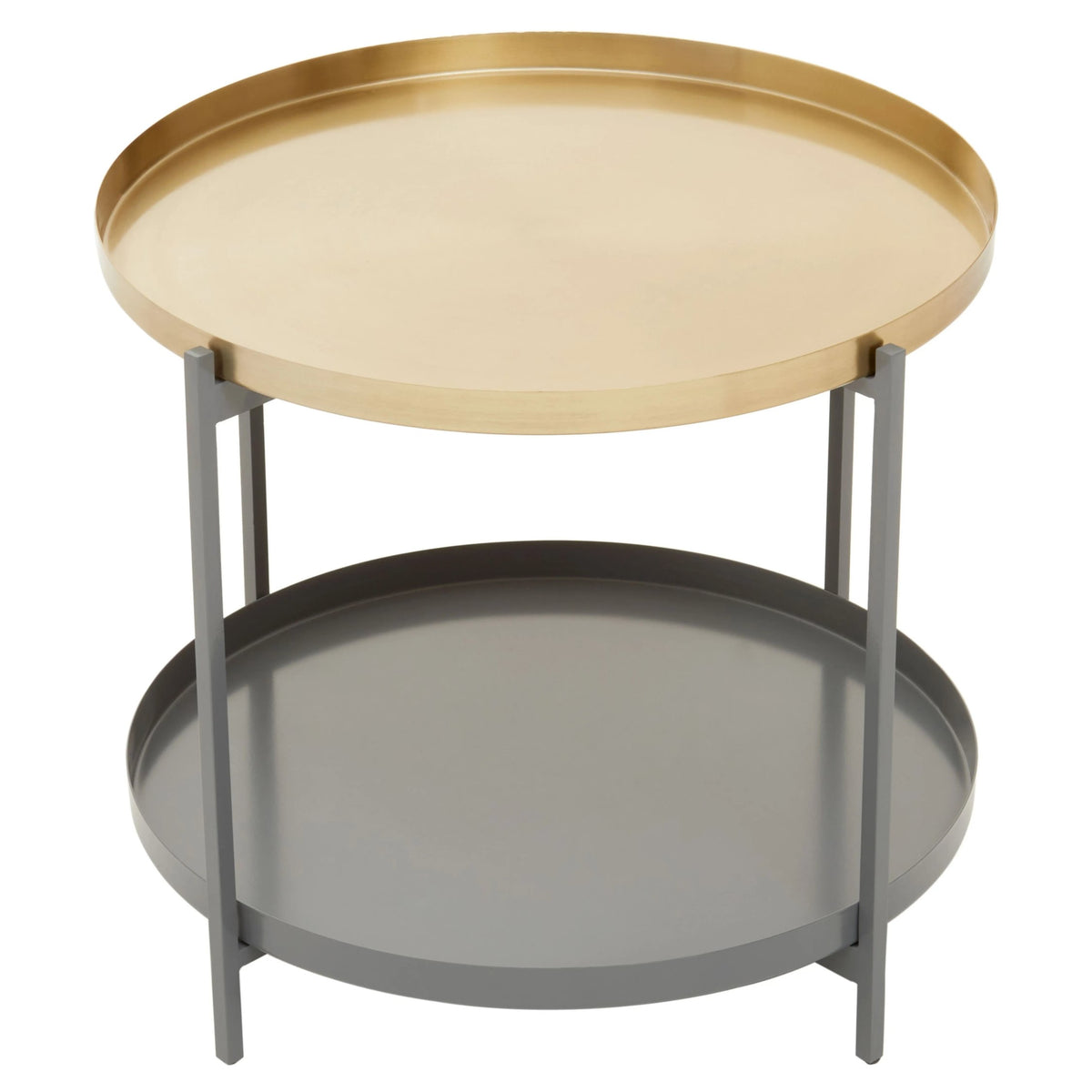 Serpenta Grey and Gold Finish 2 Tier Coffee Table