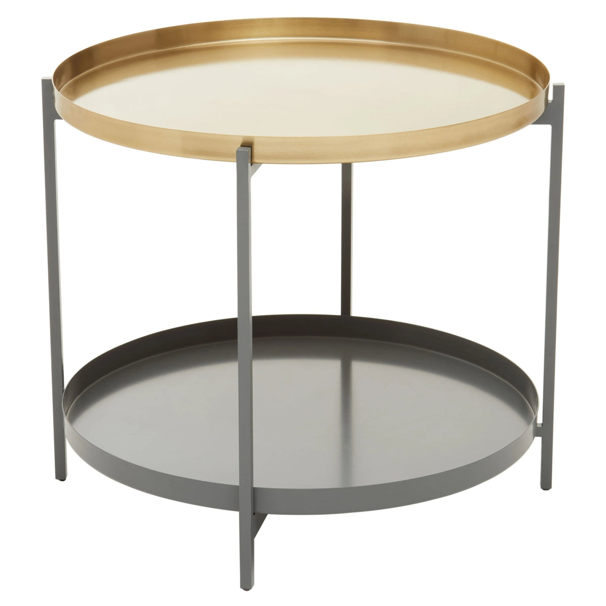 Serpenta Grey and Gold Finish 2 Tier Coffee Table