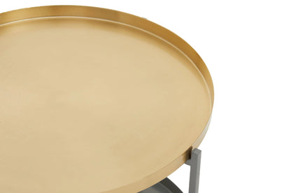 Serpenta Grey and Gold Finish 2 Tier Coffee Table