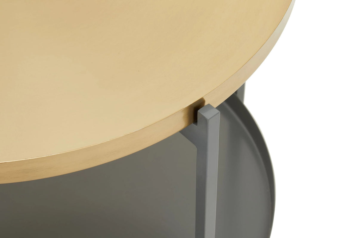 Serpenta Grey and Gold Finish 2 Tier Coffee Table