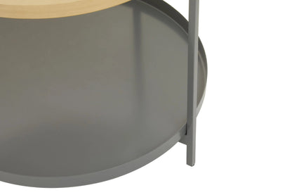 Serpenta Grey and Gold Finish 2 Tier Coffee Table