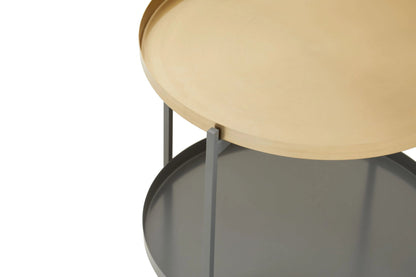Serpenta Grey and Gold Finish 2 Tier Coffee Table