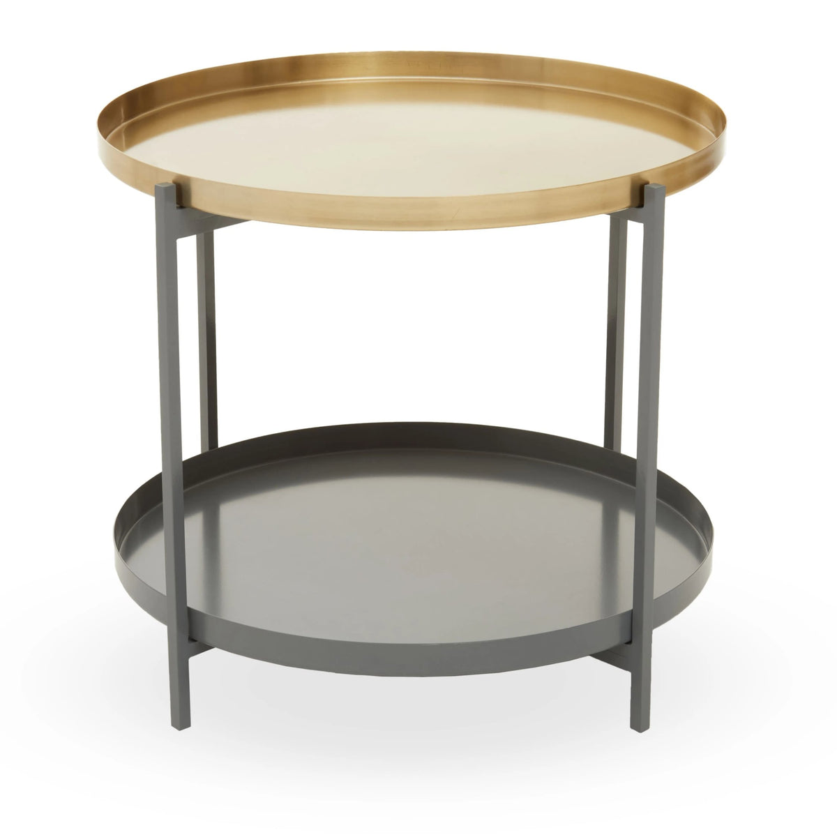 Serpenta Grey and Gold Finish 2 Tier Coffee Table