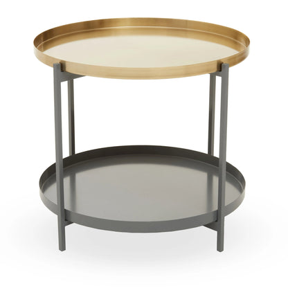 Serpenta Grey and Gold Finish 2 Tier Coffee Table