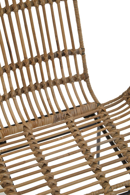 Borneo Natural Rattan With Black Metal Armchair