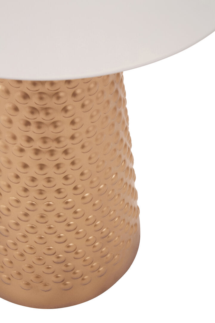 Asya White Top Gold Base Side Table