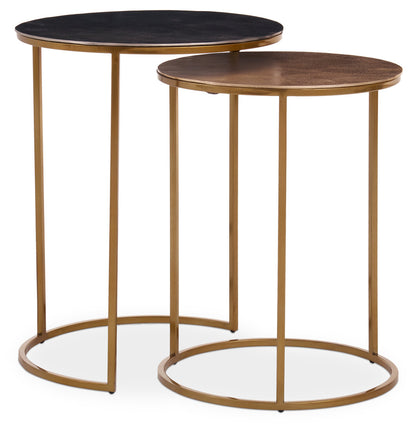 Asya Nest Of Two Gold Tables