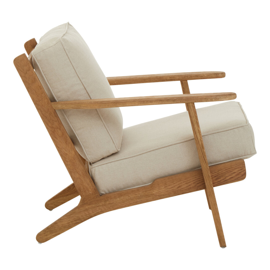 Troy Natural Linen And Oak Armchair