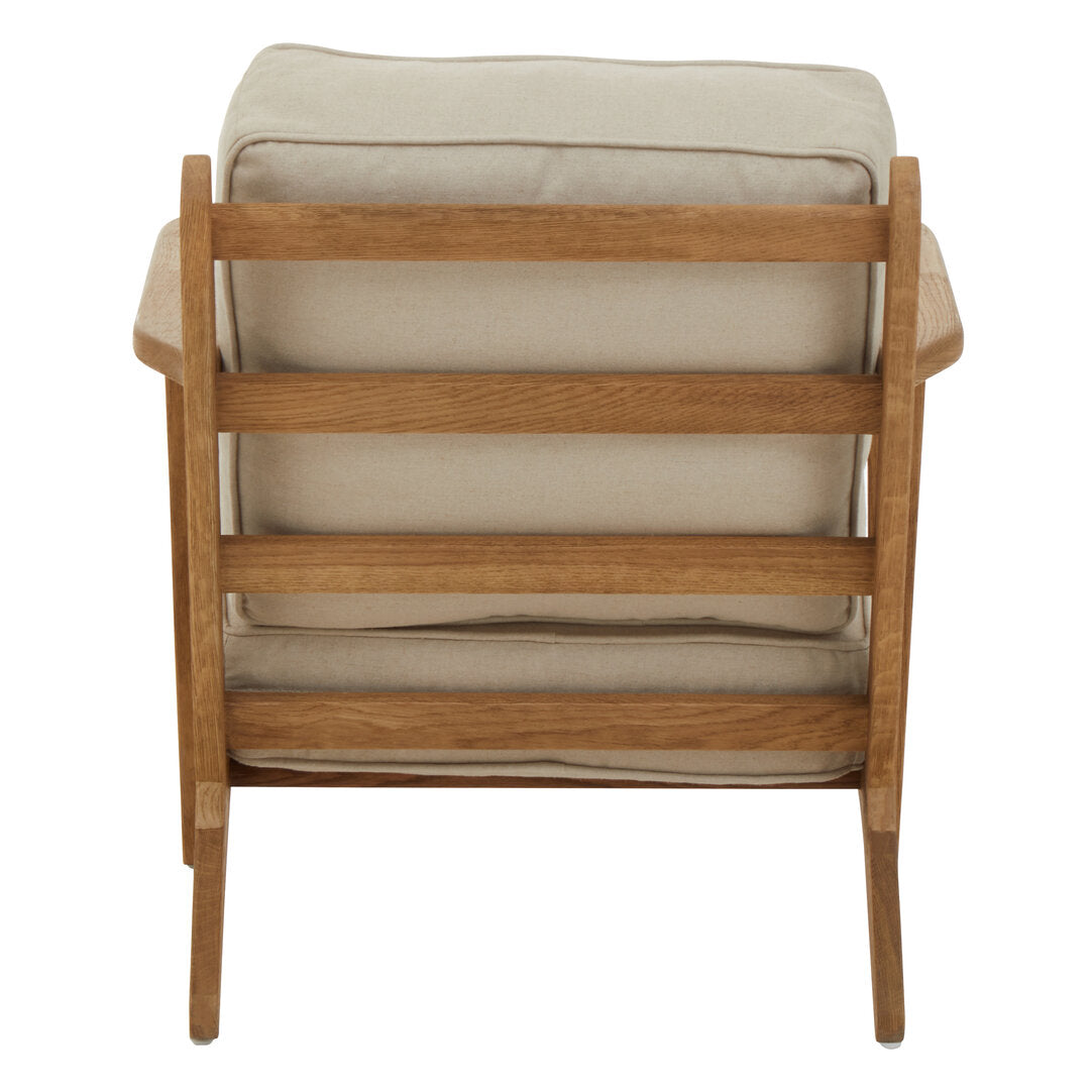 Troy Natural Linen And Oak Armchair