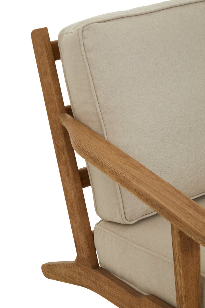 Troy Natural Linen And Oak Armchair