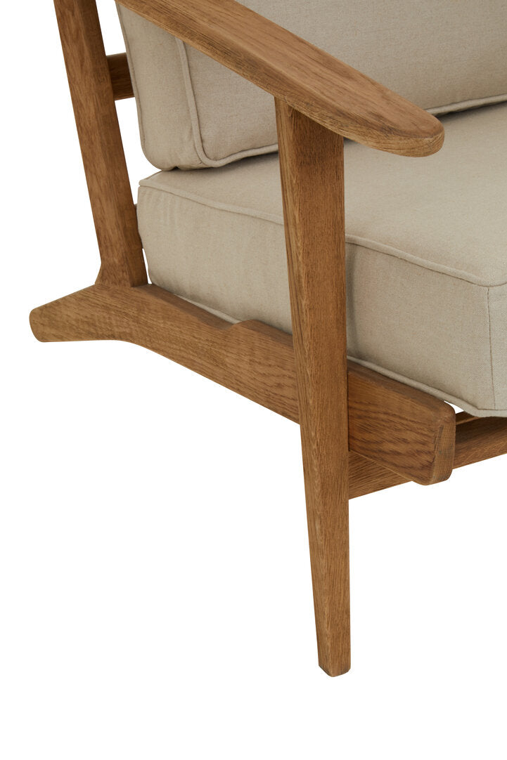 Troy Natural Linen And Oak Armchair