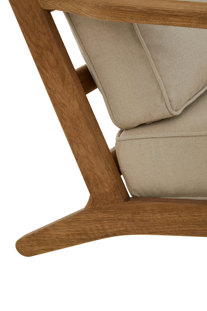 Troy Natural Linen And Oak Armchair