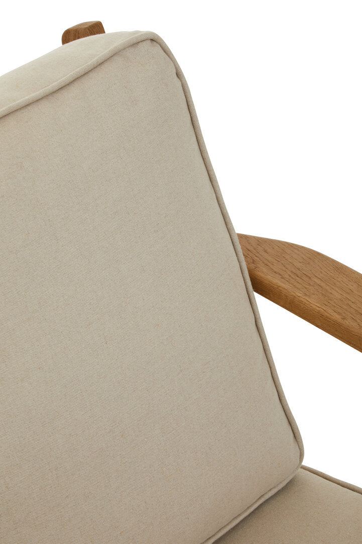 Troy Natural Linen And Oak Armchair