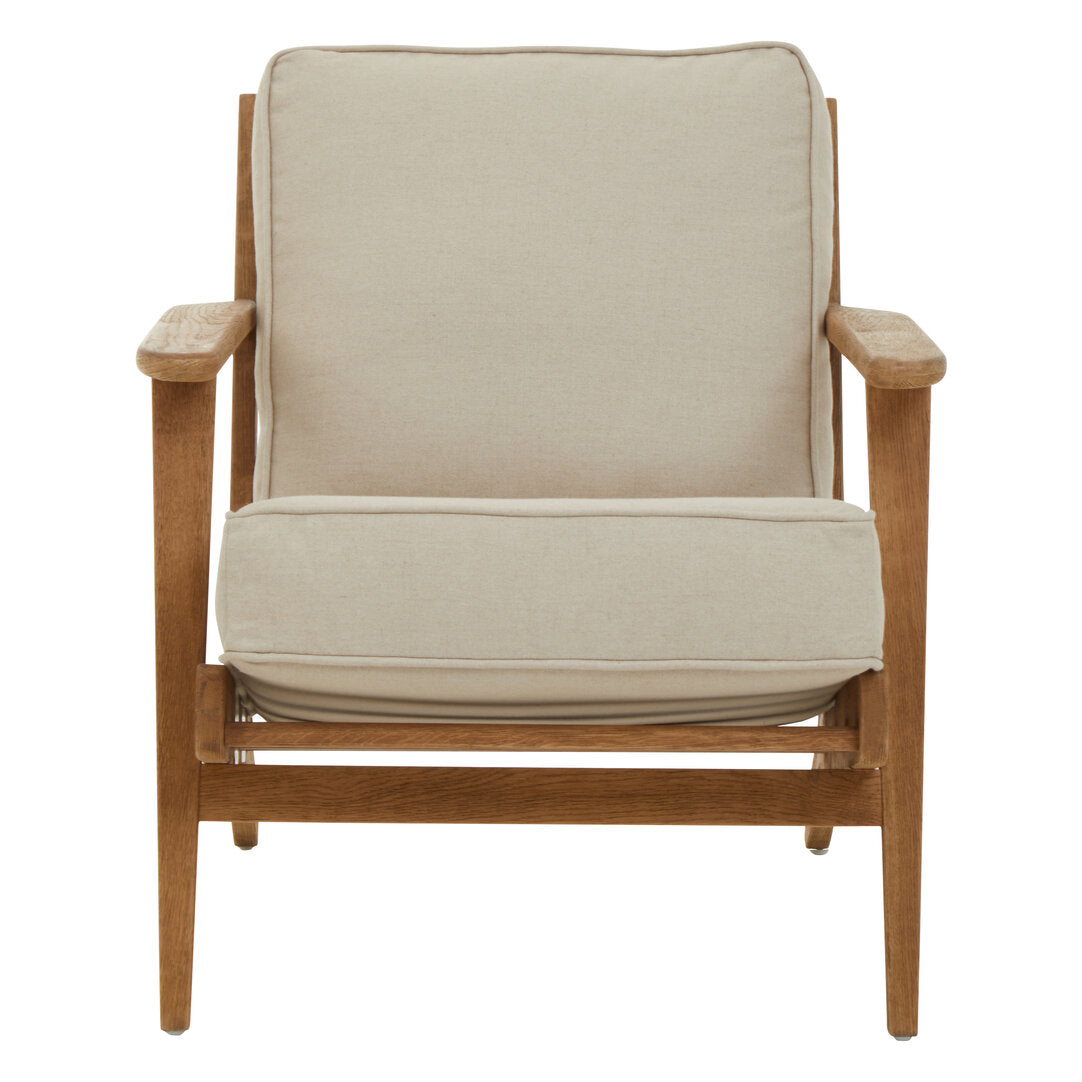 Troy Natural Linen And Oak Armchair