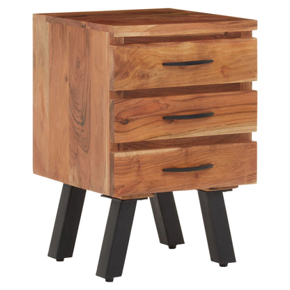 Nashira Three Drawer Acacia Side Table