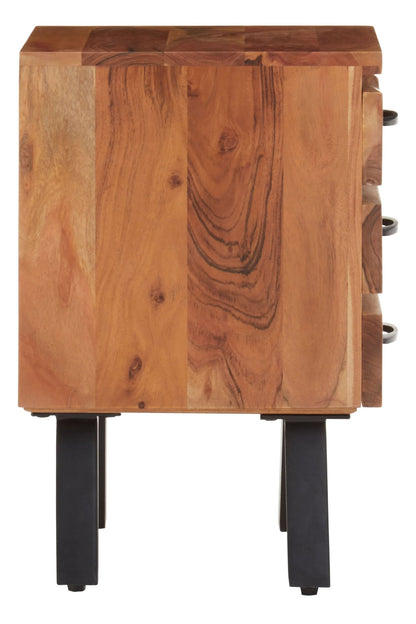 Nashira Three Drawer Acacia Side Table