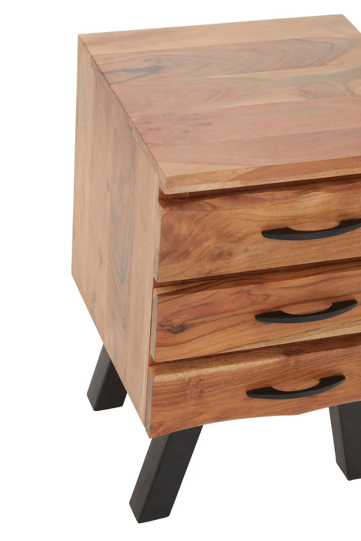 Nashira Three Drawer Acacia Side Table