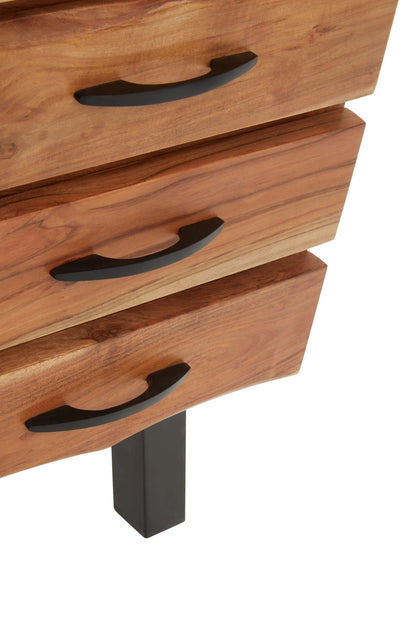 Nashira Three Drawer Acacia Side Table