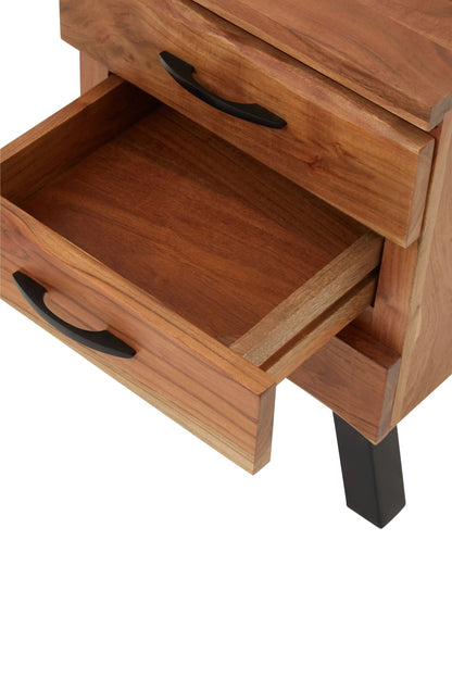 Nashira Three Drawer Acacia Side Table