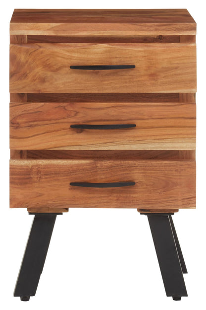 Nashira Three Drawer Acacia Side Table