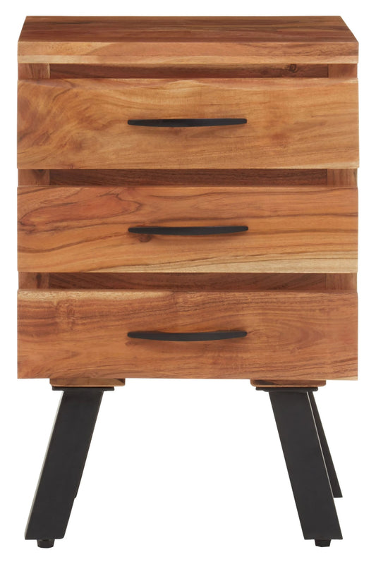 Nashira Three Drawer Acacia Side Table