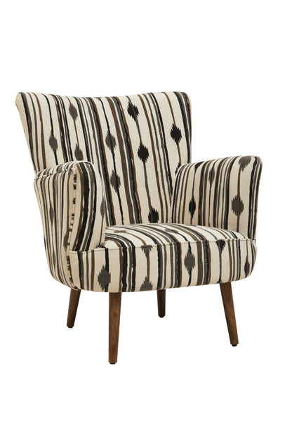 Serene Black and White Chair With Flared Arms