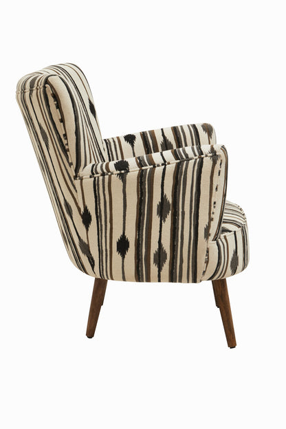Serene Black and White Chair With Flared Arms