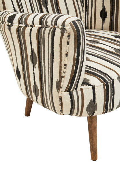 Serene Black and White Chair With Flared Arms