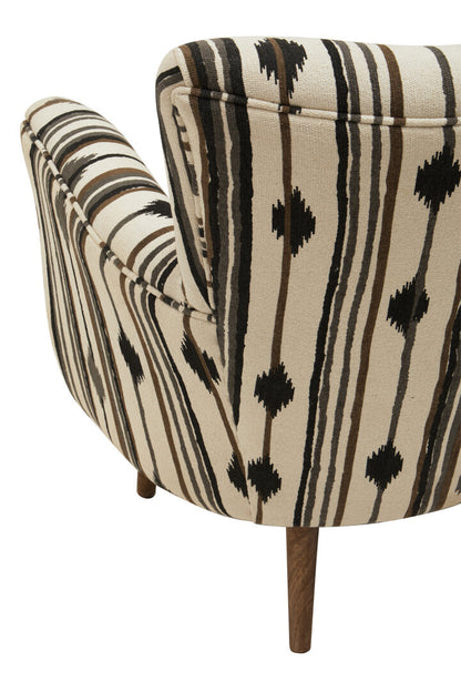 Serene Black and White Chair With Flared Arms