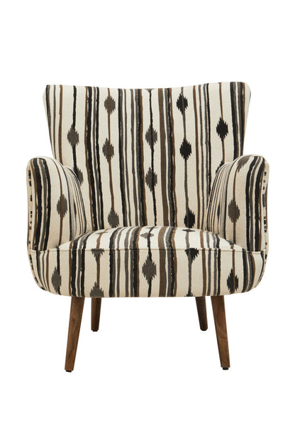 Serene Black and White Chair With Flared Arms