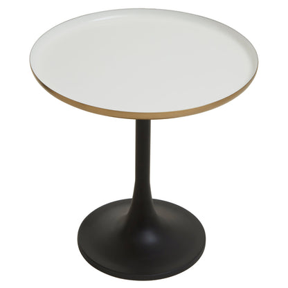 Aria White Marble Side Table With Column Base