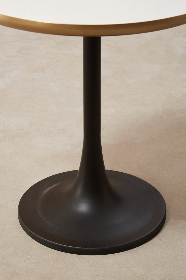 Aria White Marble Side Table With Column Base