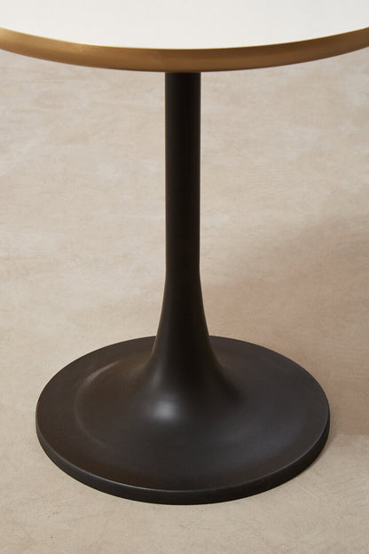 Aria White Marble Side Table With Column Base