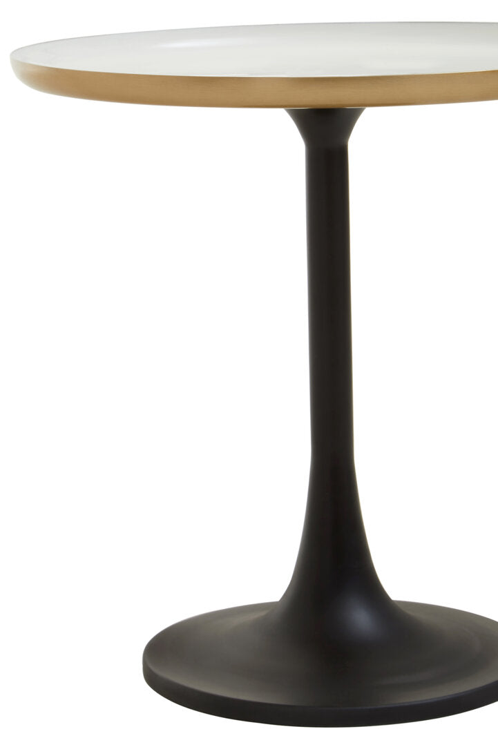 Aria White Marble Side Table With Column Base