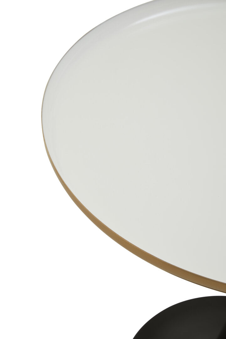 Aria White Marble Side Table With Column Base