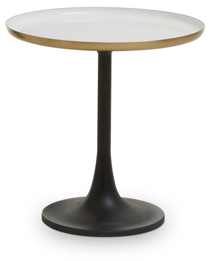 Aria White Marble Side Table With Column Base