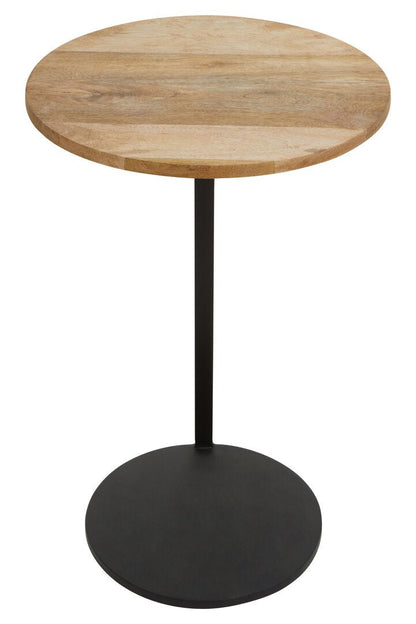 Aria Side Table With Round Wooden Top