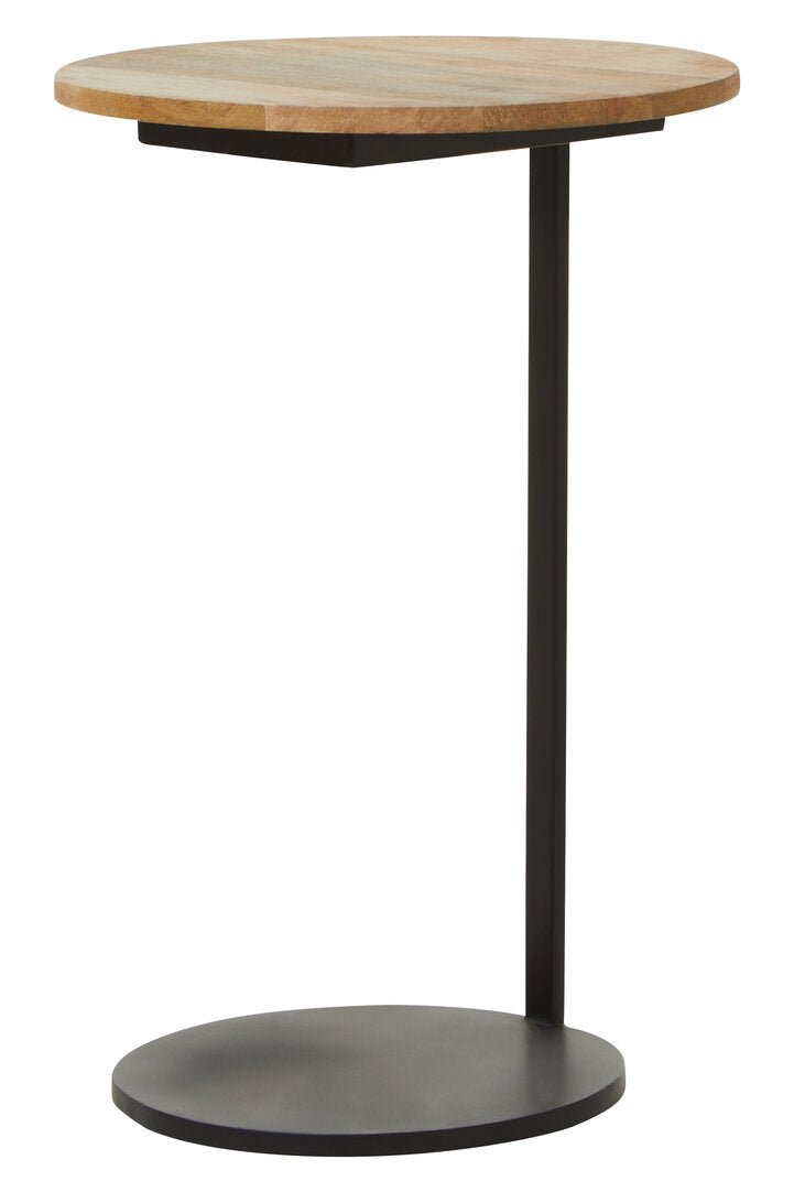 Aria Side Table With Round Wooden Top