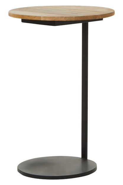 Aria Side Table With Round Wooden Top