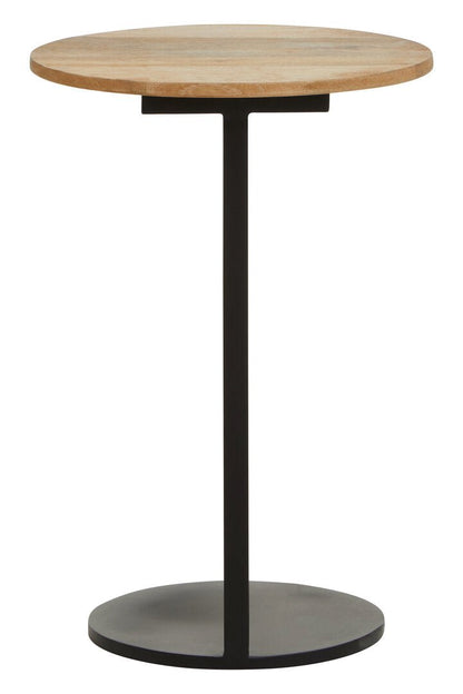 Aria Side Table With Round Wooden Top