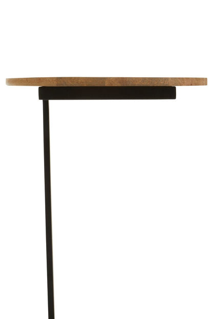 Aria Side Table With Round Wooden Top