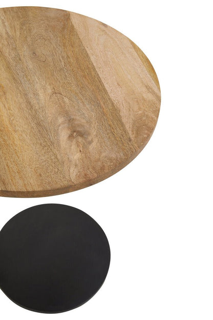 Aria Side Table With Round Wooden Top
