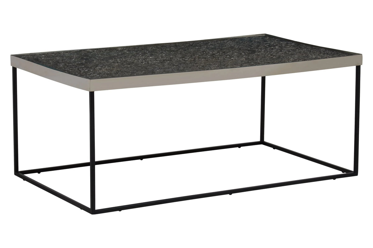 Aureon Silver Finish Textured Coffee Table