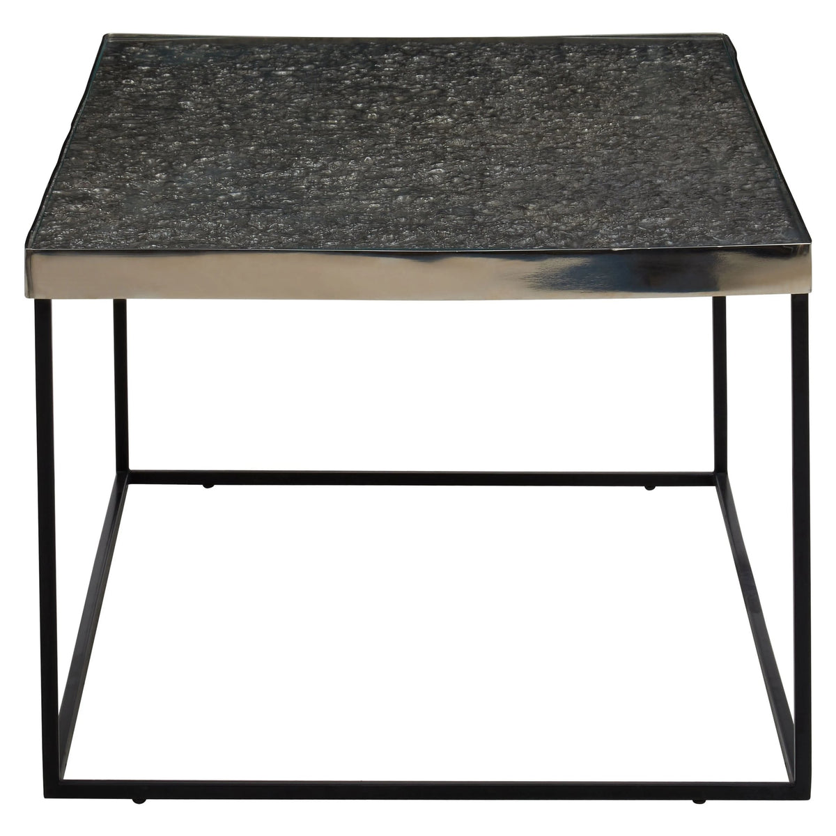 Aureon Silver Finish Textured Coffee Table