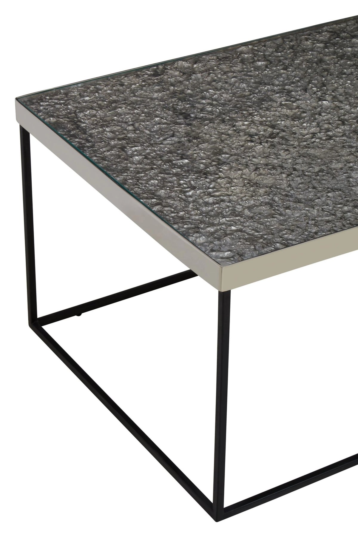 Aureon Silver Finish Textured Coffee Table