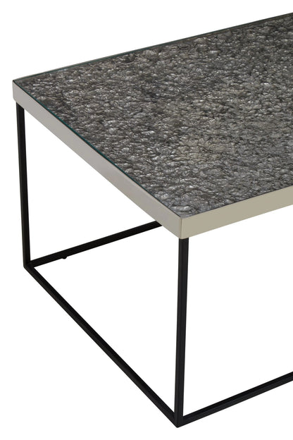 Aureon Silver Finish Textured Coffee Table