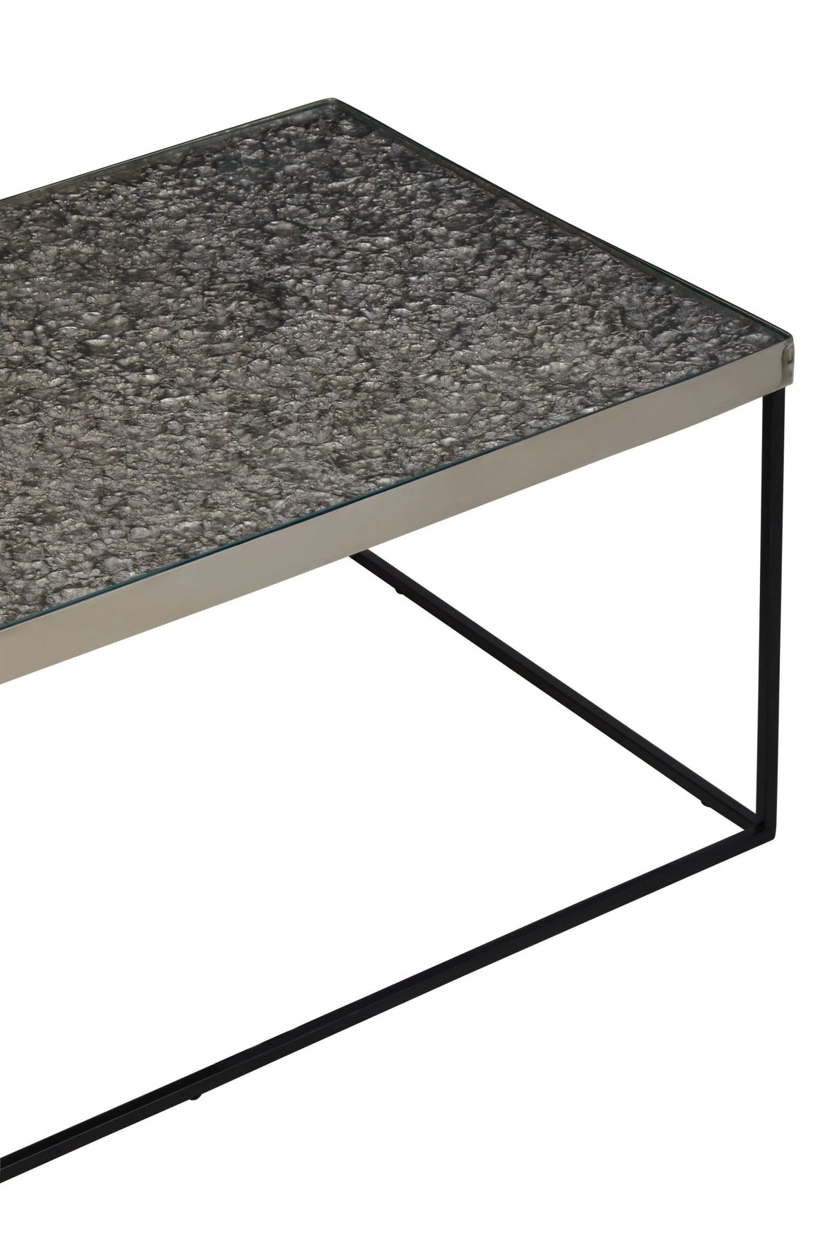 Aureon Silver Finish Textured Coffee Table