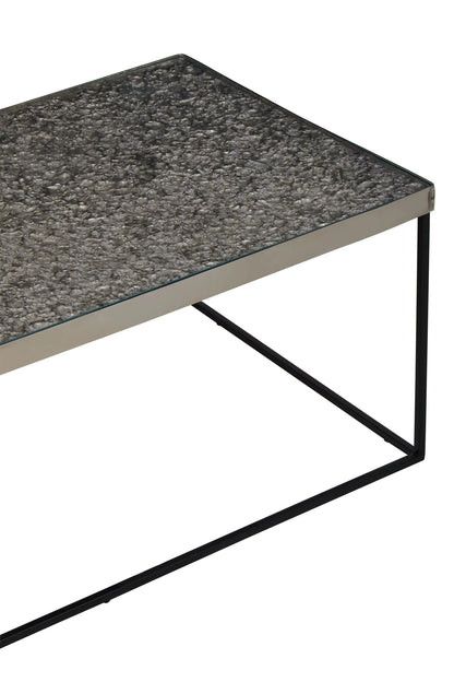 Aureon Silver Finish Textured Coffee Table